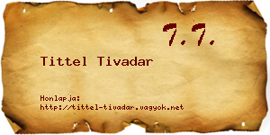 Tittel Tivadar névjegykártya
